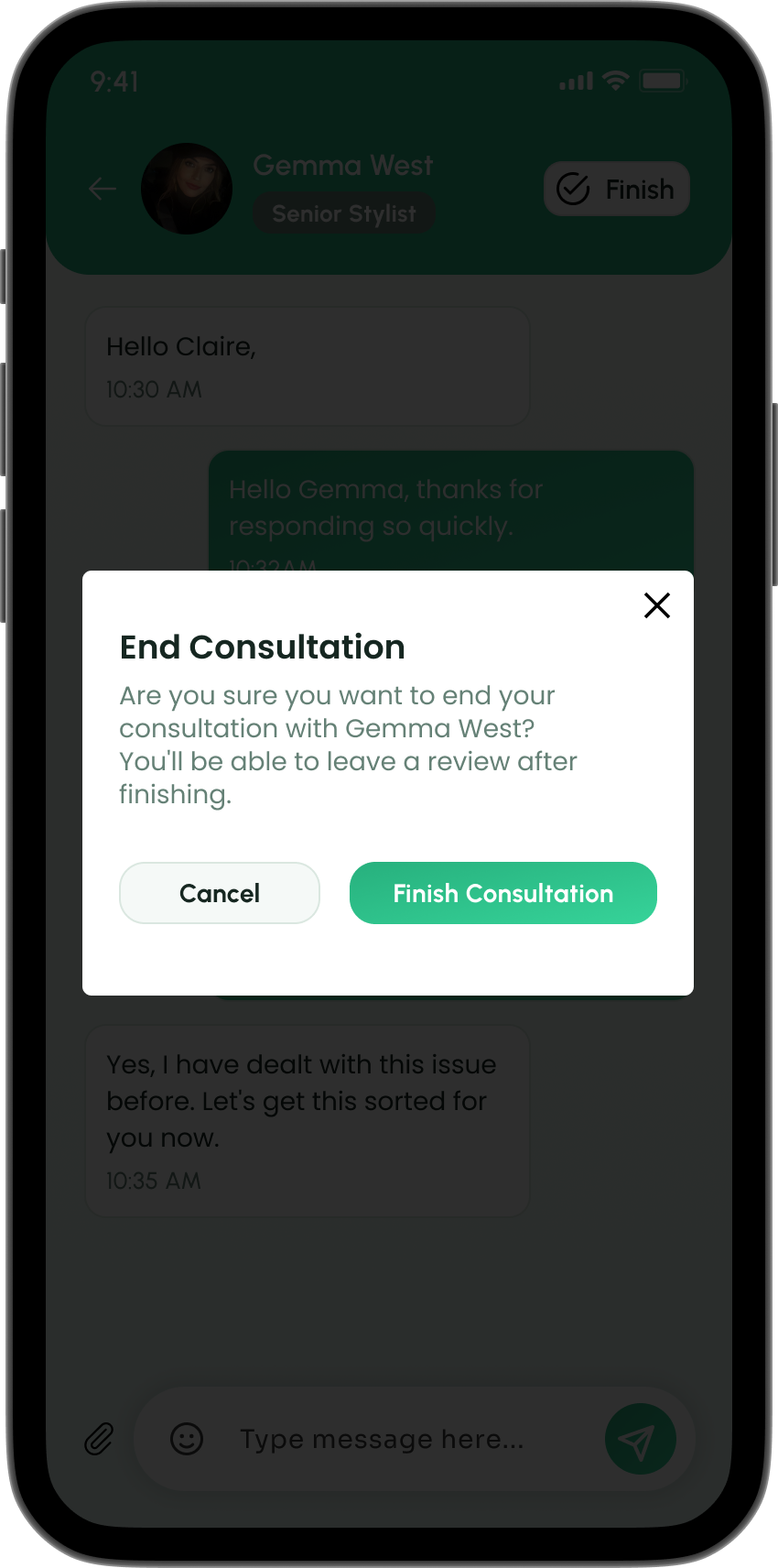 Finish-Consultation